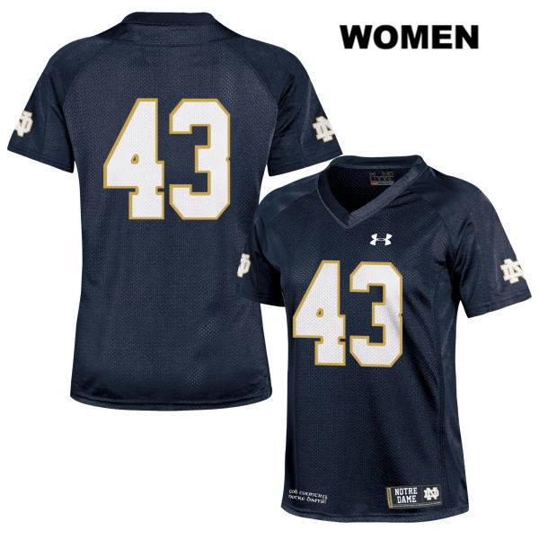 Women's NCAA Notre Dame Fighting Irish #43 Greg Mailey Stitched College Under Armour Authentic Navy No Name Football Jersey SR10Y65FD